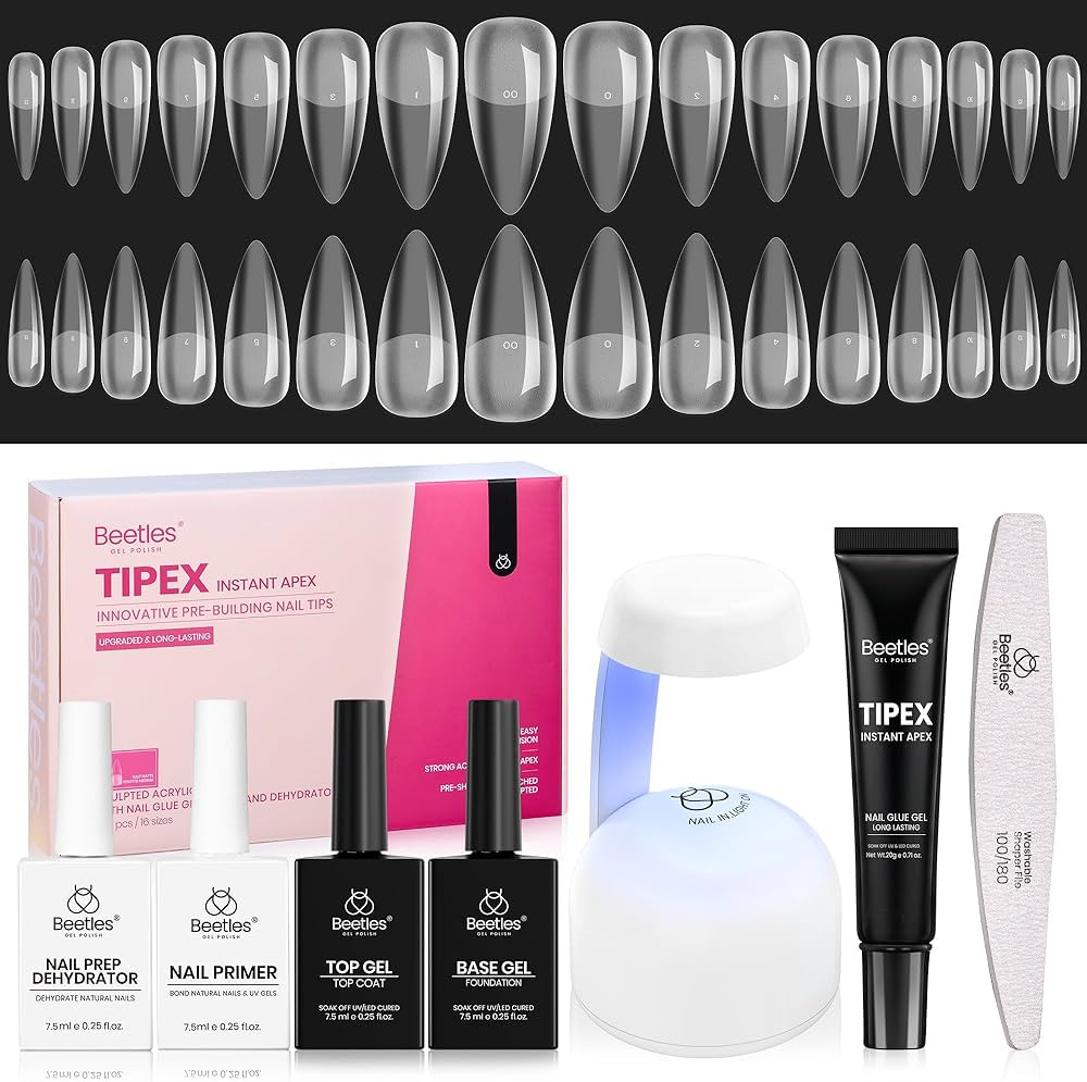 Beetles Tipex Instant Apex Nail Tips Kit – Stiletto Medium, Pre-Building Pre-Etched Thick Acryl... | Amazon (US)