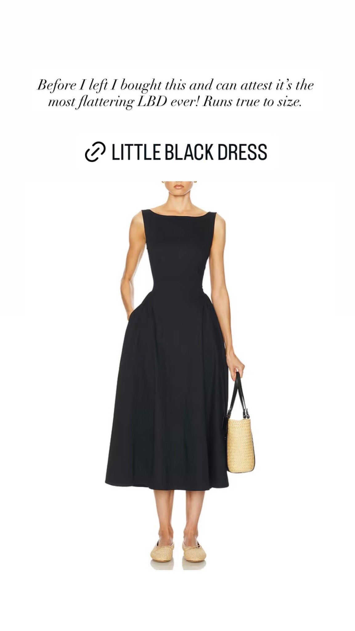 Before I left I bought this and can attest it’s the most flattering LBD ever! Runs true to size.