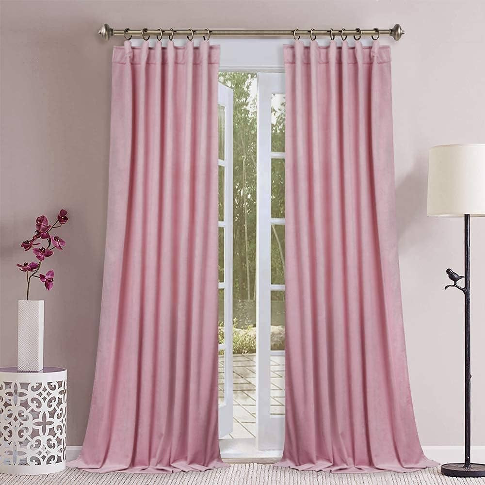 StangH Pink Velvet Curtains for Girls Room - Luxury Soft Plush Velvet Drapes Room Darkening Priva... | Amazon (US)