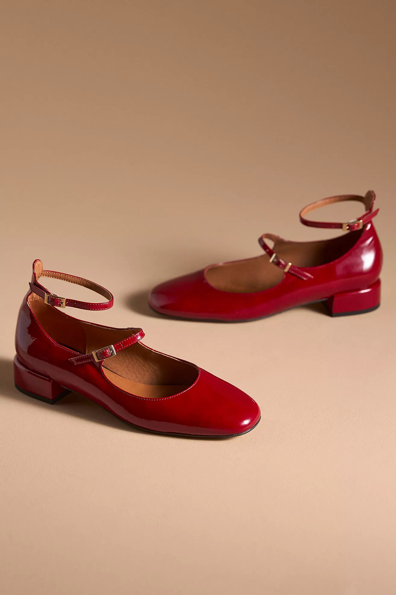 Maeve Double-Strap Block-Heel Mary Jane Flats | Anthropologie (US)