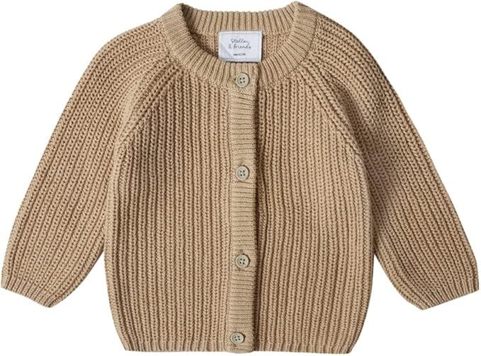 Stellou & friends Chunky 100% Cotton Cardigan Sweater for Babies and Little Boys & Girls (Birth-4... | Amazon (US)