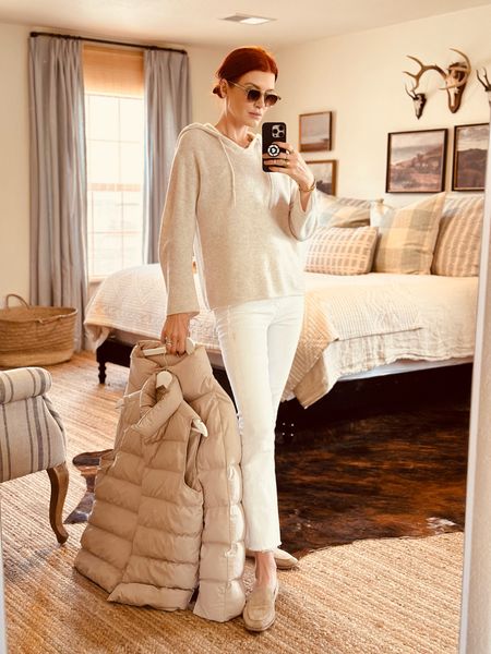 More of a vest day? Or a jacket day? Either way, this cashmere hoodie in a spring weight layers perfectly for an elevated casual look. 
I purposely got them all in the same color family so I can mix and match. I also love how these pieces all travel so well. You will be seeing more of this!

#LTKtravel #LTKworkwear #LTKshoecrush
