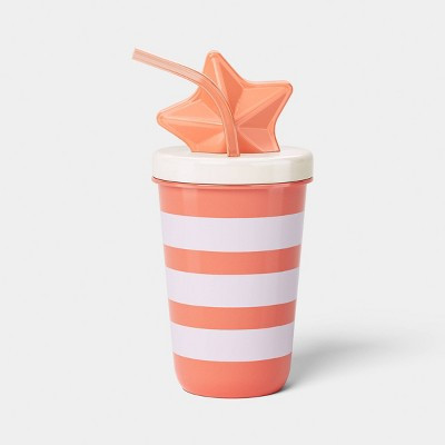16 fl oz Striped Figural Star Straw Tumbler Pink - Sun Squad™ | Target
