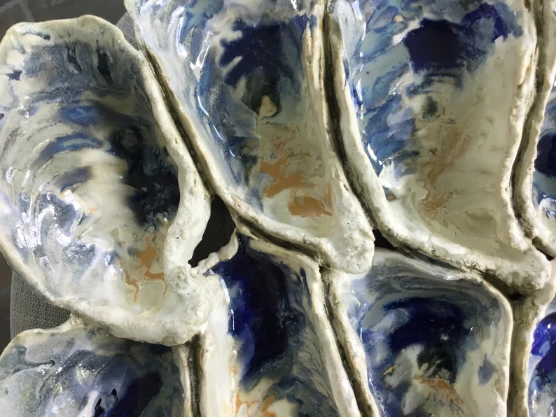 HOG ISLAND MASSIVE tray Hand-Carved Ceramic Oyster Plate | Etsy | Etsy (US)