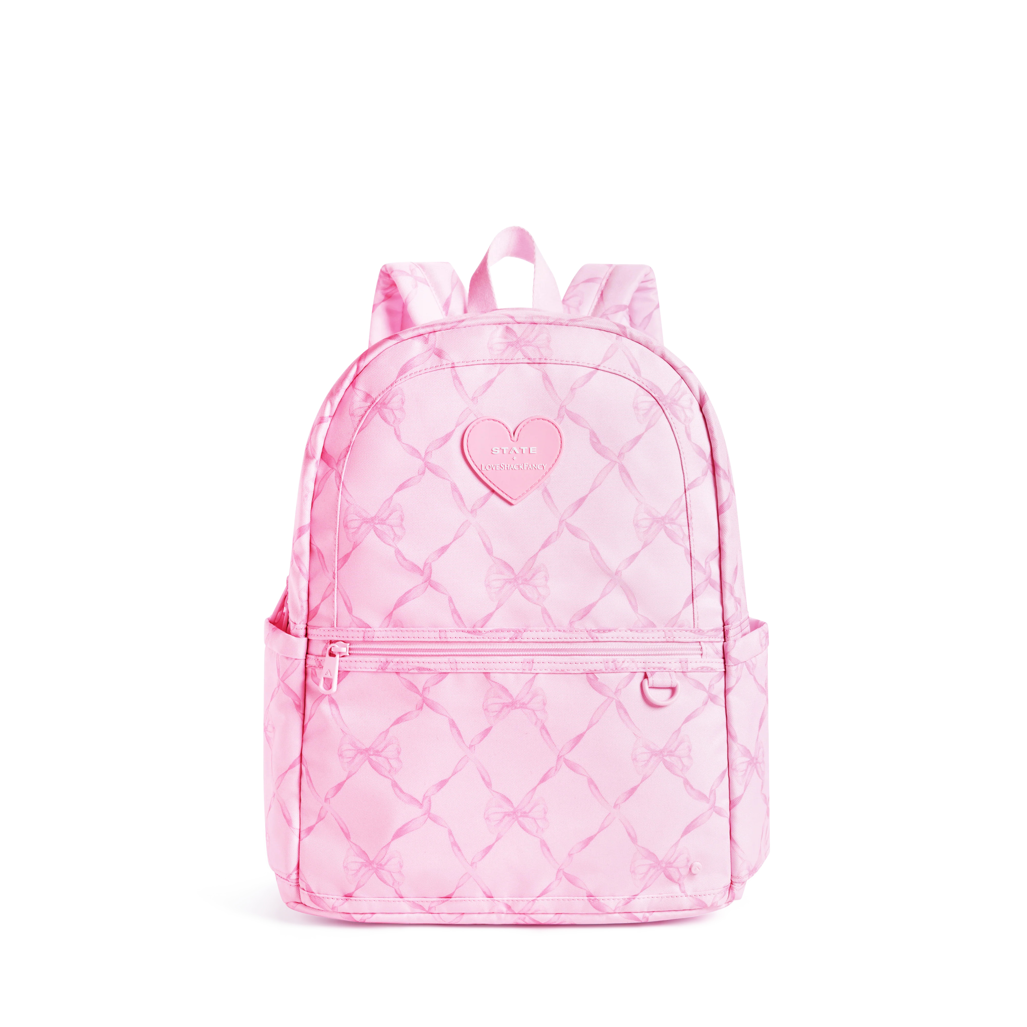 STATE Bags | STATE x LoveShackFancy Kane Double Pocket Backpack Recycled Polyester Canvas Pink Pe... | STATE Bags