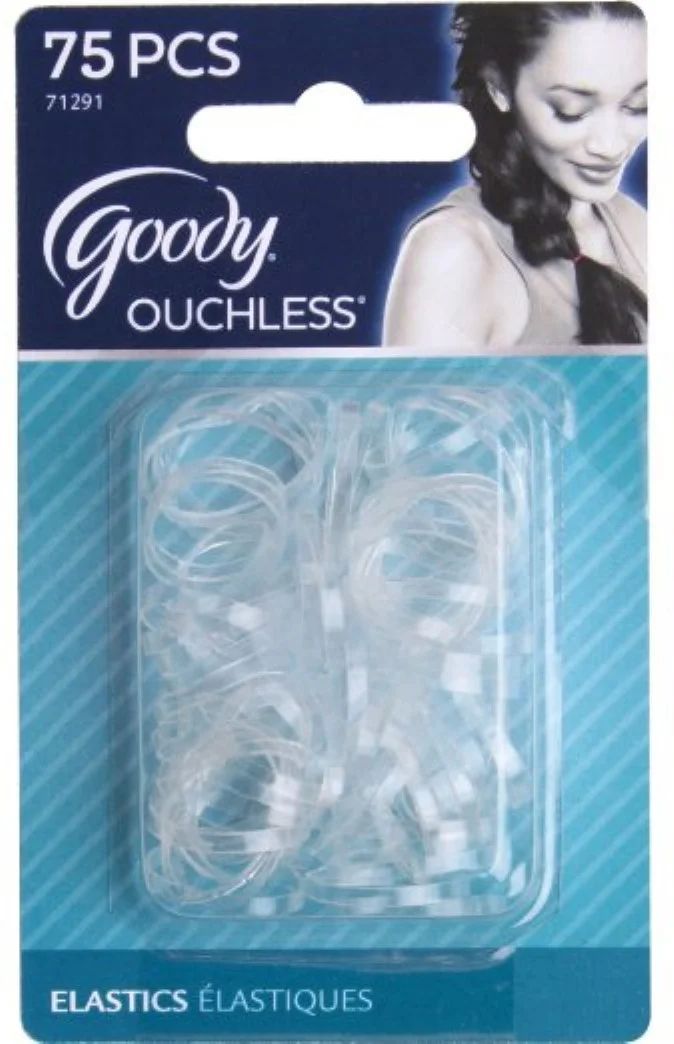 Goody Ouchless Clear Polybands, No Metal Gentle Hair Elastics, 75 Ct - Walmart.com | Walmart (US)