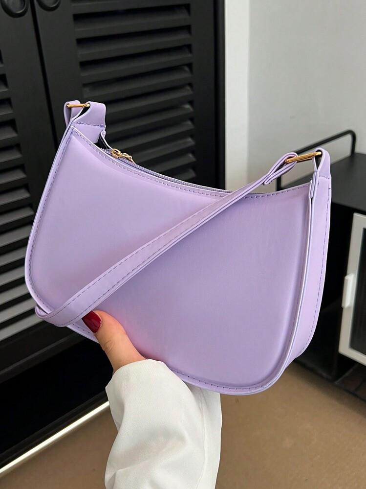 Women's Chic Minimalist Style Shoulder Bag , Purple | SHEIN