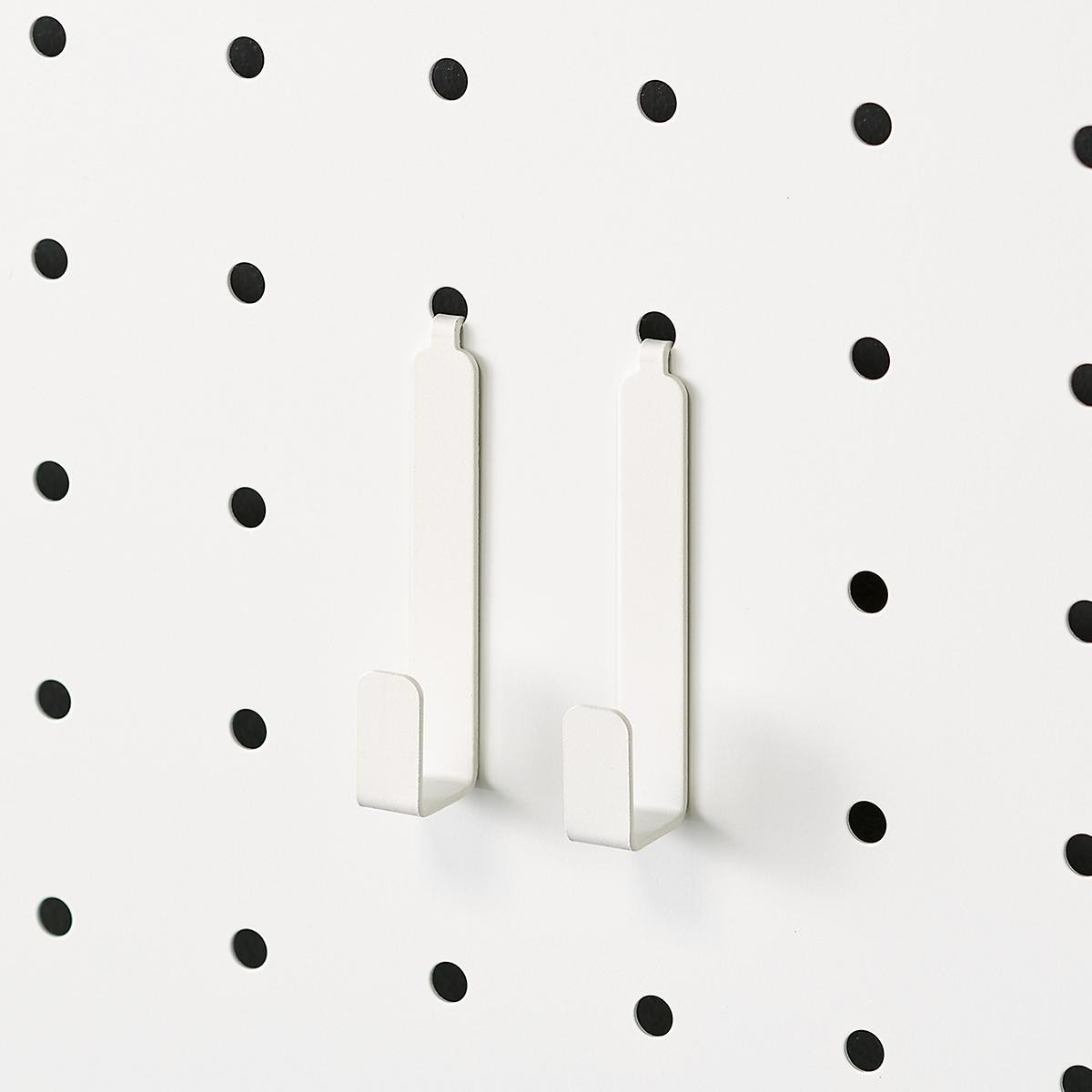 Bello Single Hook for Pegboard White Pkg/2 | The Container Store