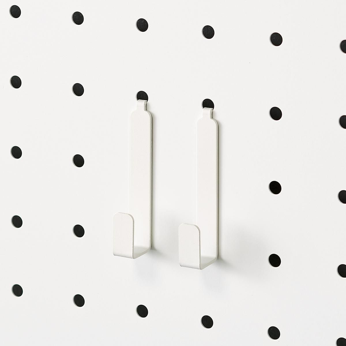 Bello Single Hook for Pegboard White Pkg/2 | The Container Store
