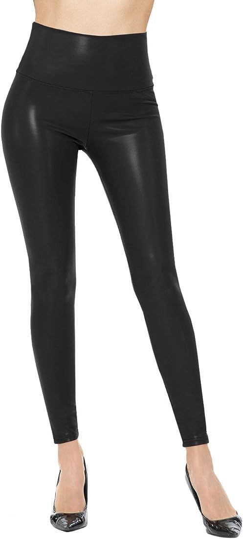 VIV Collection High Waisted Yoga Waistband Solid Leggings Brushed Ultra Soft 1 | Amazon (US)