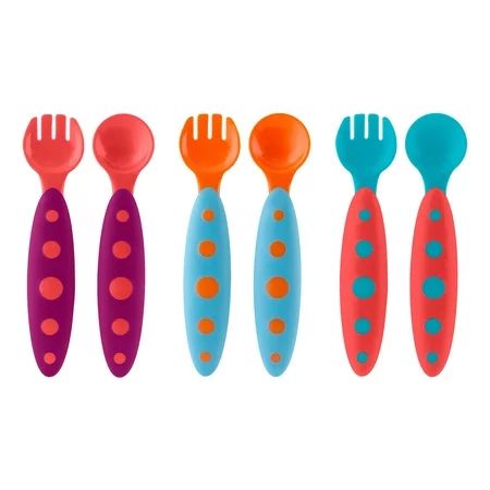 Boon MODWARE Toddler Utensils, 3 Fork & Spoon Pairs, 9m+, Pink Multi | Walmart (US)
