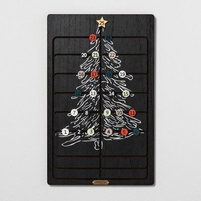 Advent Calendar Sliding Wood Tile - Black - Hearth & Hand™ with Magnolia | Target