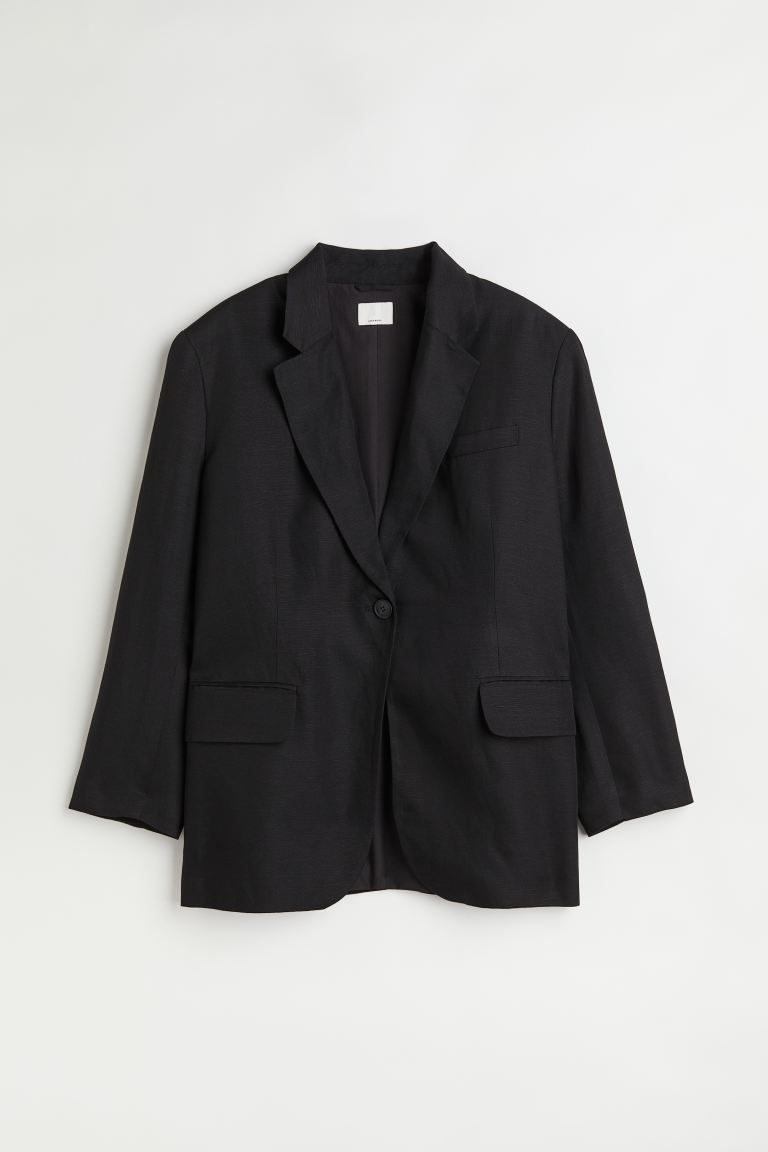 H&M+ Oversized jacket - Black - Ladies | H&M GB | H&M (UK, MY, IN, SG, PH, TW, HK)