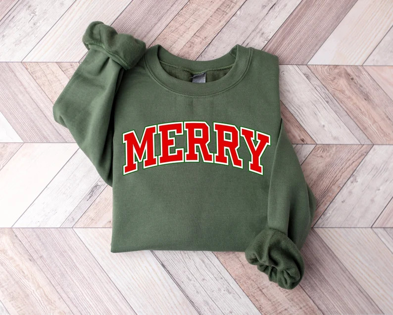 Christmas Sweatshirt Merry Christmas Sweatshirt Christmas - Etsy | Etsy (US)
