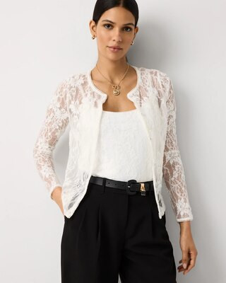 Women's Lace Cardigan in White size XL | White House Black Market, Going Out Tops | White House Black Market