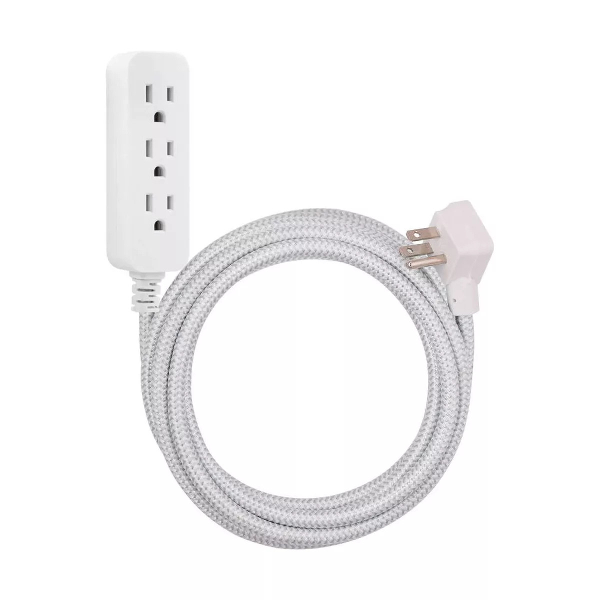 Cordinate 3 Outlet Grounded Extension Cord 15' Gray/White | Target