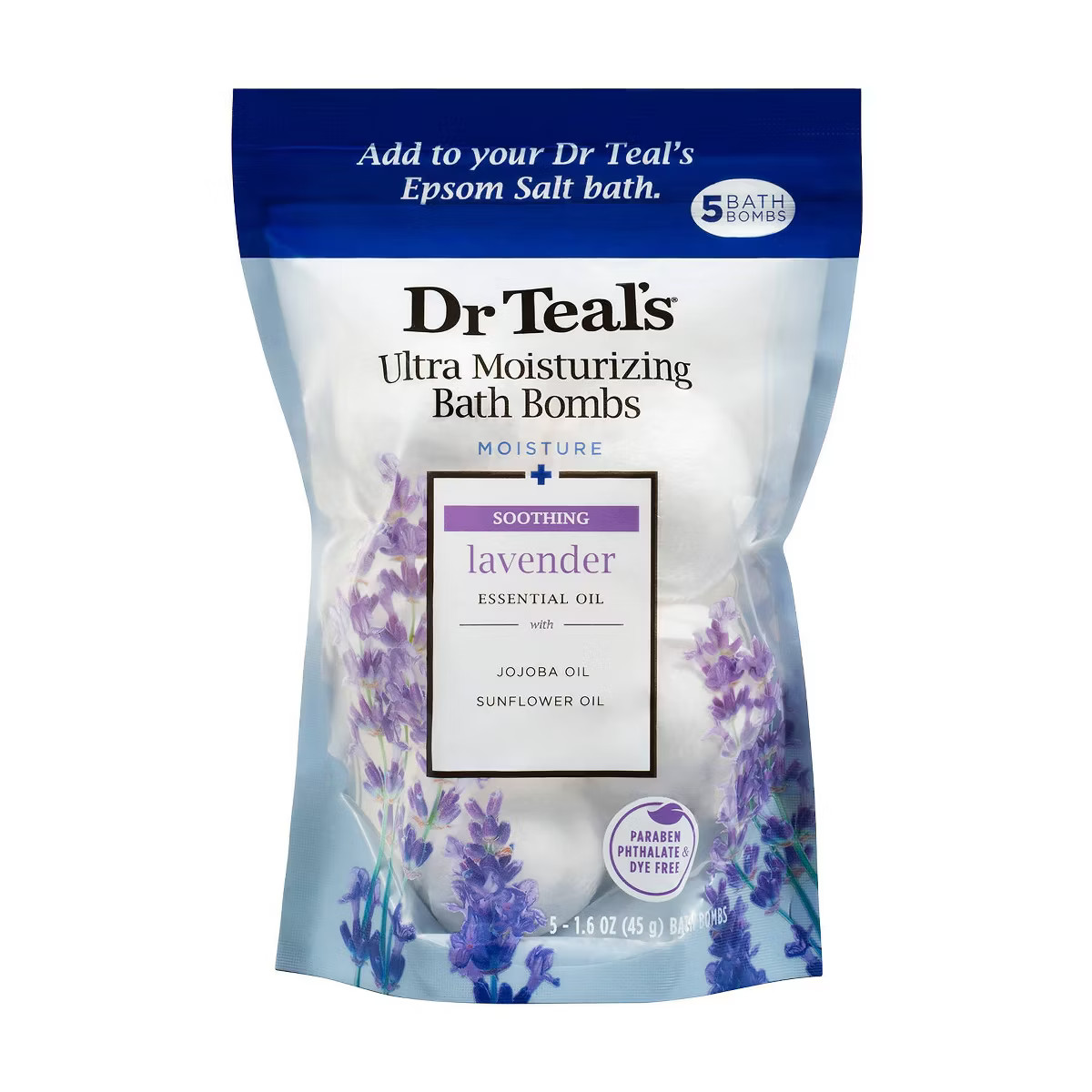 Dr Teal's Soothing Lavender Ultra Moisturizing Bath Bomb - 5ct | Target