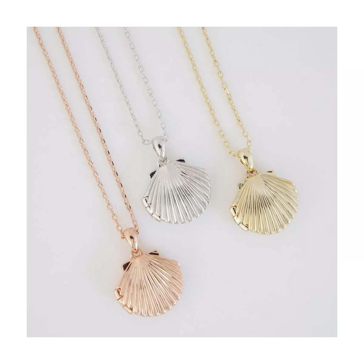 Shell Locket Necklace in Gold, Rose Gold, Silver - Honeycat | Target