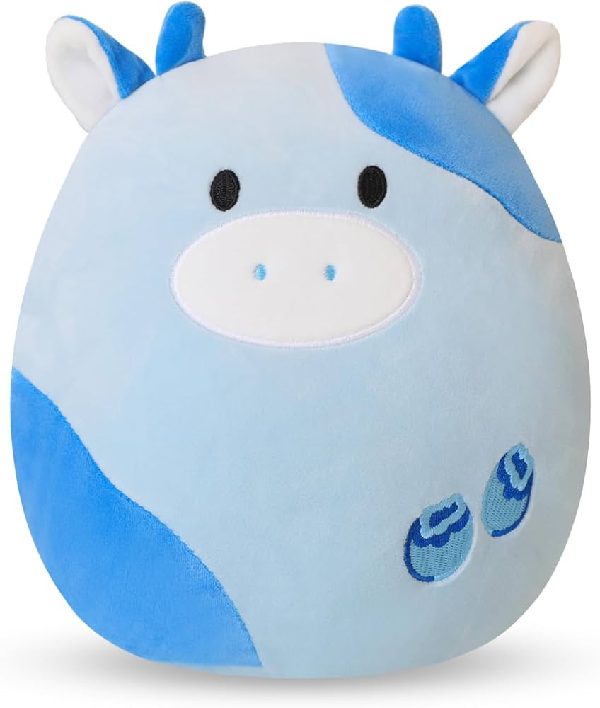 SQEQE Cow Plush Toy Cute Blueberry Cow Stuffed Animals Soft Pillow Plushies Kawaii Cow Plushie Fo... | Amazon (US)