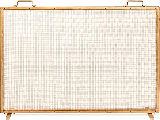 Best Choice Products 38x27in Single Panel Fireplace Screen Handcrafted Steel Mesh Spark Guard for... | Amazon (US)