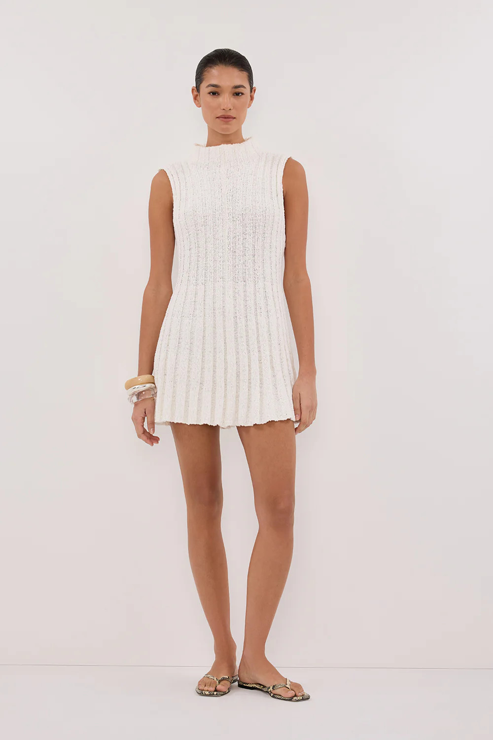VERO OFF WHITE KNIT MINI DRESS | DISSH