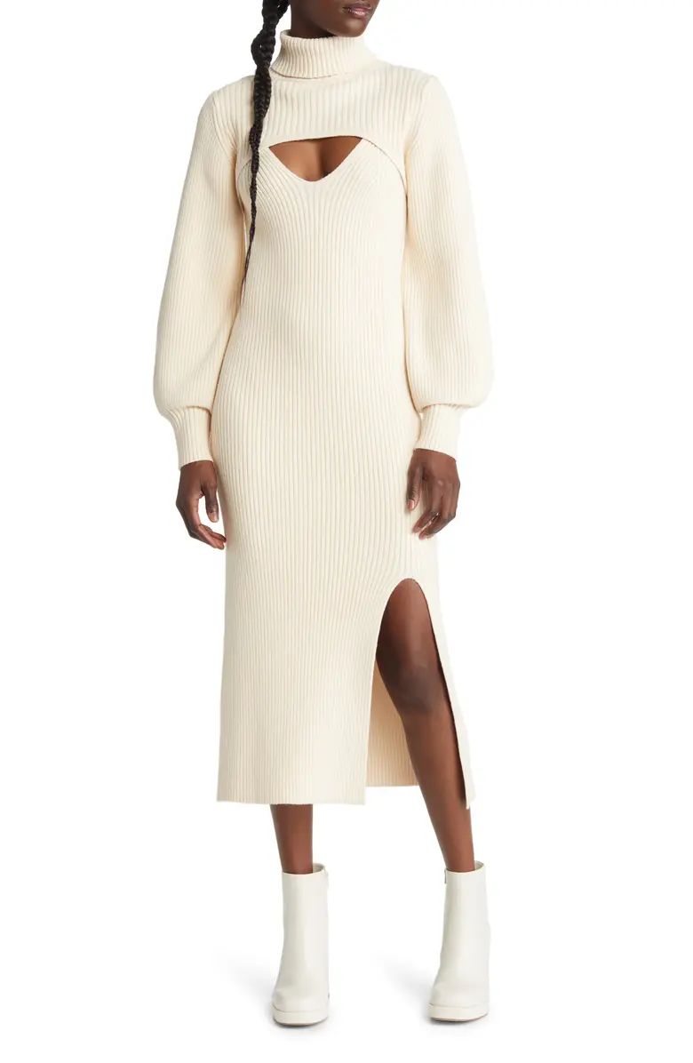 Lulus Make It a Double Sweater Dress with Turtleneck Shrug | Nordstrom | Nordstrom
