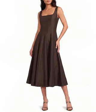 Lucy Paris Alain Panel Square Neck Sleeveless A-Line Midi Dress -  XL | Dillard's