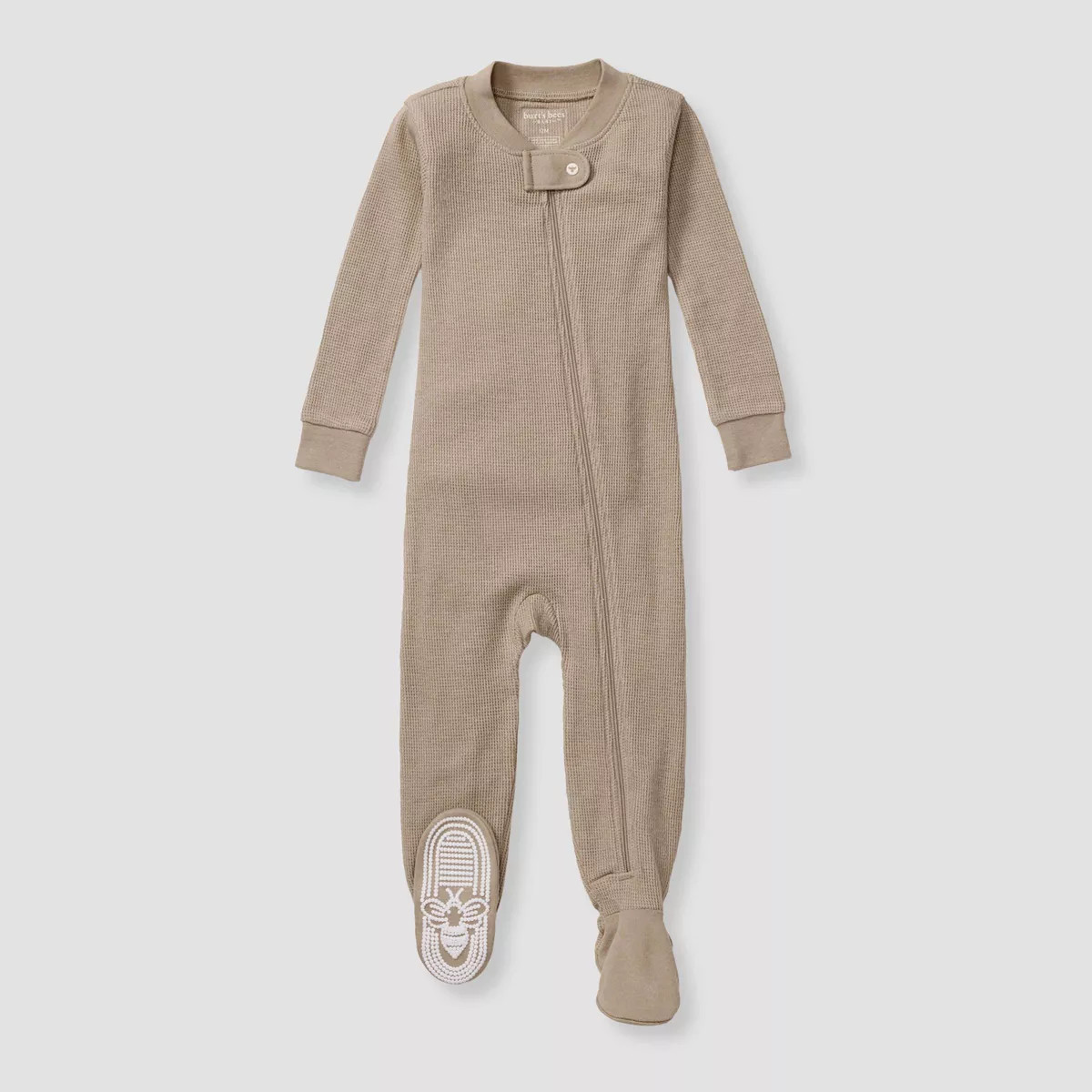 Burt's Bees Baby® Baby Boys' Snug Fit Lyocell Thermal Solid Footed Pajama - Tan 6-9M | Target