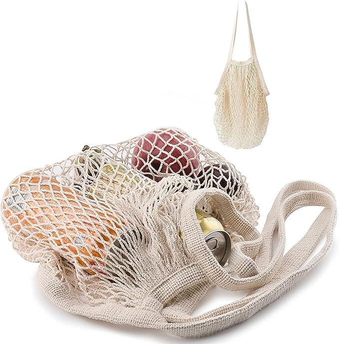 1 pack Cotton String Shopping Bags Reusable Washable Grocery Mesh Bags Organizer for Grocery Shop... | Amazon (US)