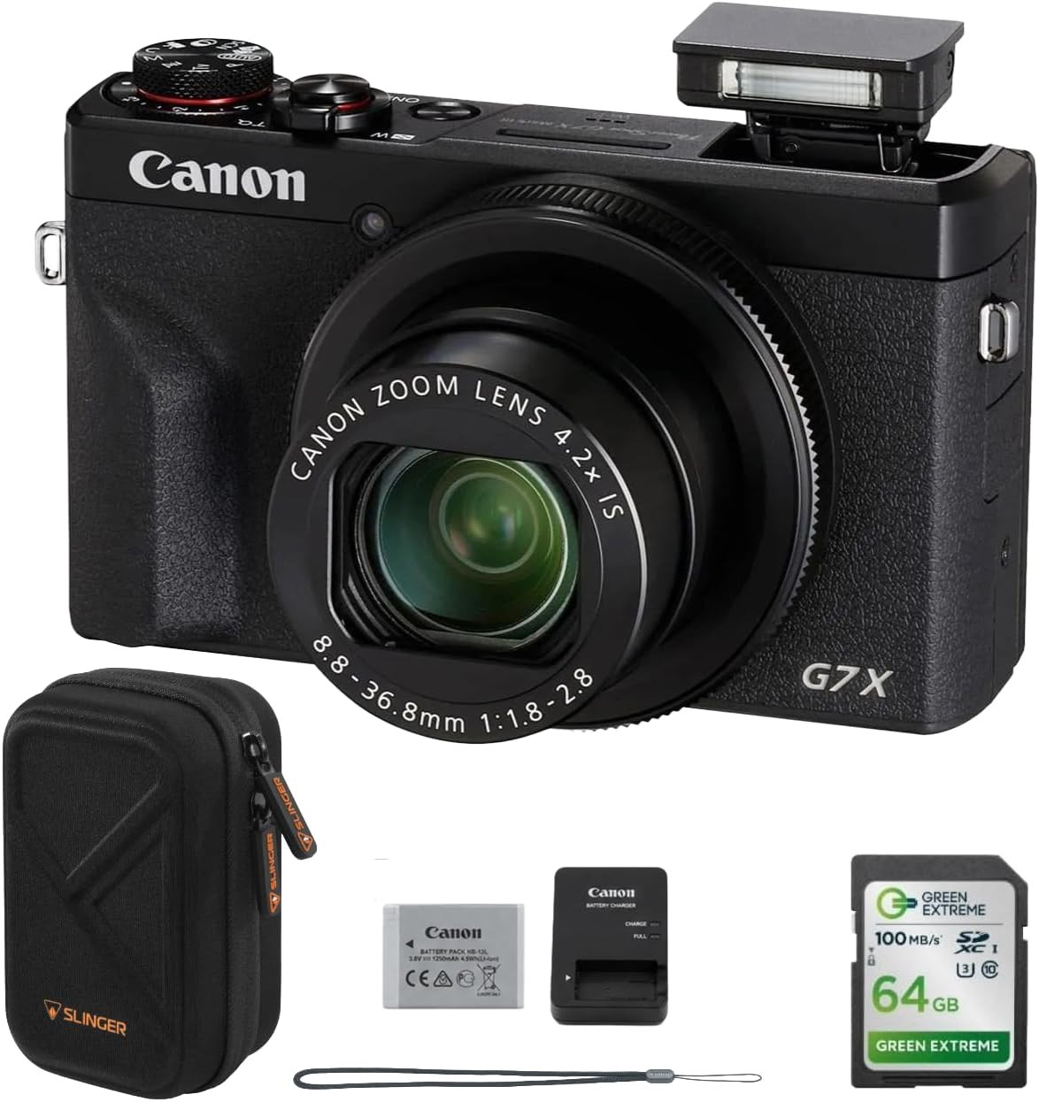 Canon PowerShot G7 X Mark III 20.1MP Camera, 64GB SD Card & Case (Black) | Amazon (US)