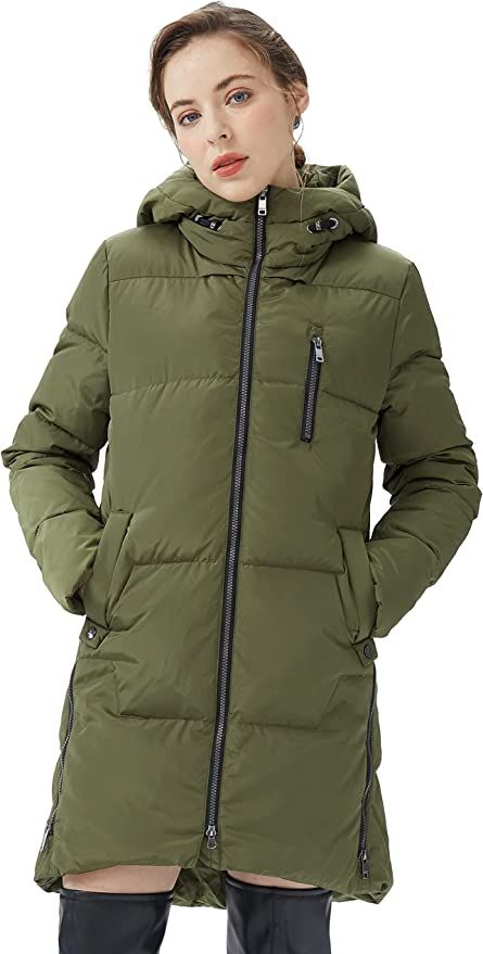 Orolay Women's Stylish Down Jacket Hooded Winter Coat Two-Way Zipper Puffer Jacket | Amazon (US)