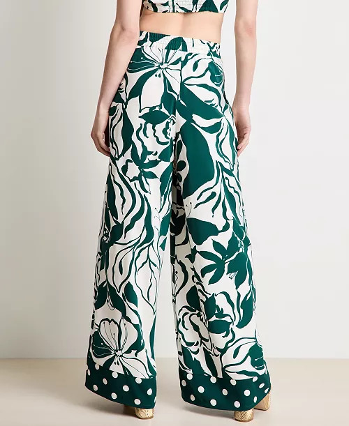 Women's Vine-Print Wide-Leg Pants, Macy's Exclusive - | Alix Friedberg Capsule Collection | Macy's