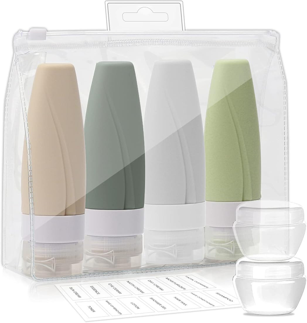 4 Pack Silicone Travel Bottles Set for Toiletries - TSA Approved Leakproof Squeezable Refillable Tra | Amazon (CA)