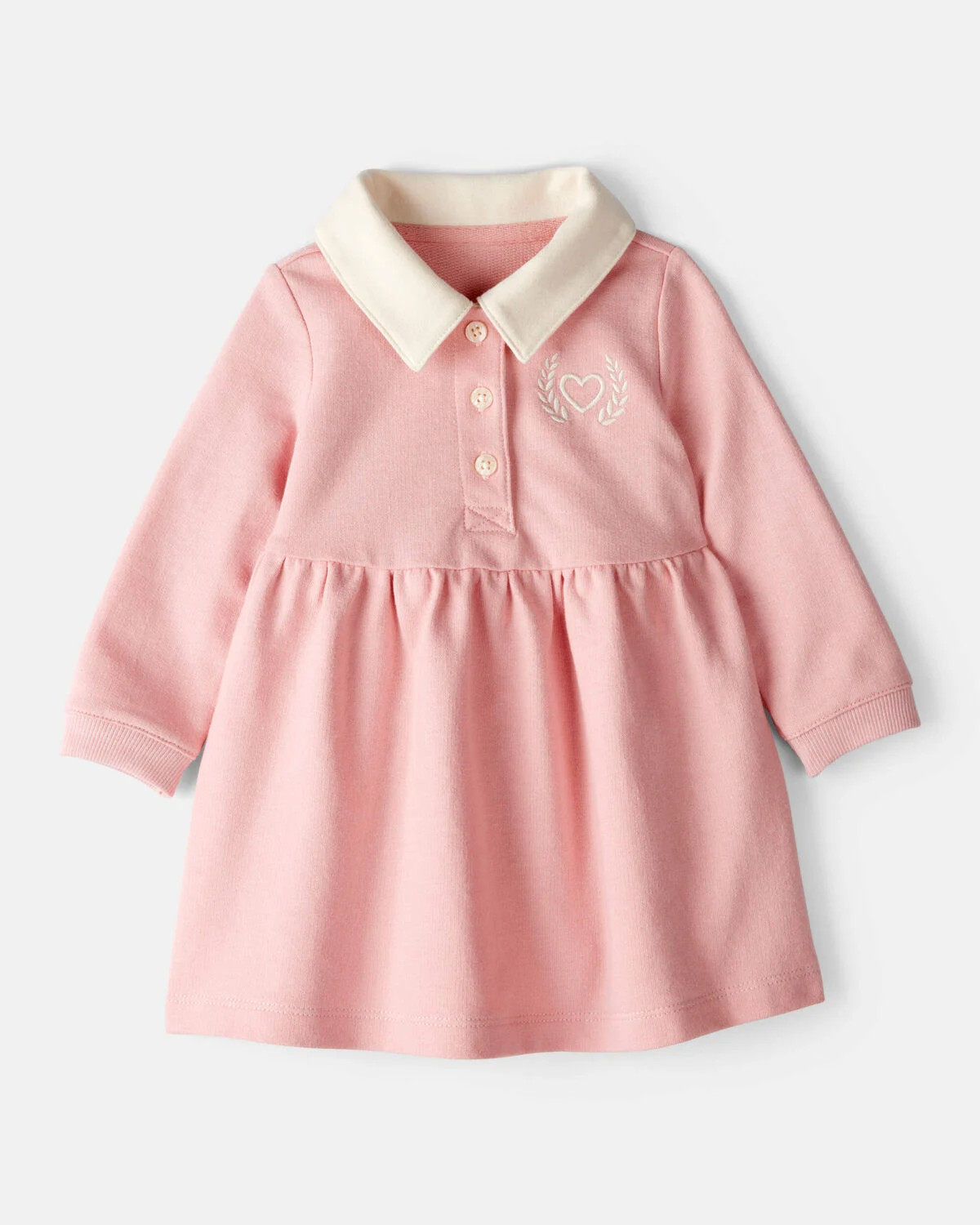 Baby Girl Polo Collared Cotton Dress - Pink | Carter's Inc