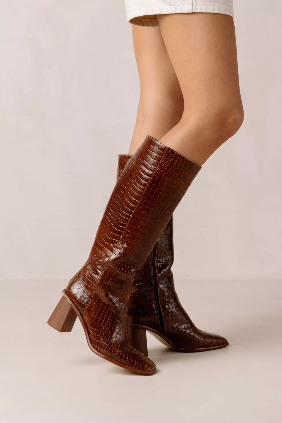 ALOHAS East Leather Knee High Croc Boot | Urban Outfitters (US and RoW)