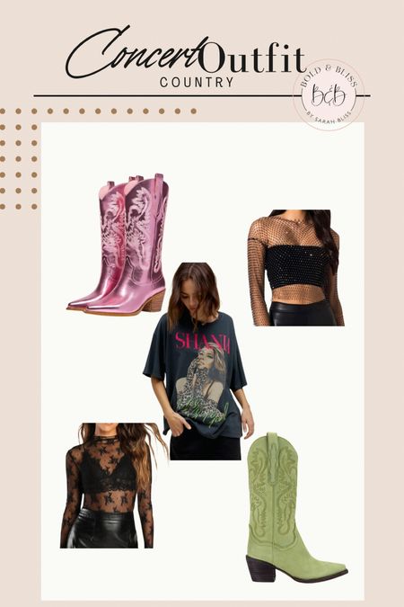 Concert outfit inspo, graphic tee, cowboy boots, Shania Twain, lace top


#LTKStyleTip #LTKFindsUnder100 #LTKFestival
