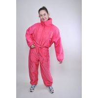 Vintage One Piece Pink Ski Suit, Retro Italian Snow Size L | Etsy (US)