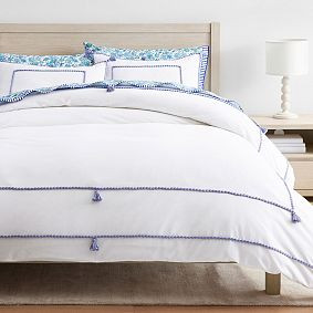 Chambray Tassel Duvet Cover | Pottery Barn Teen