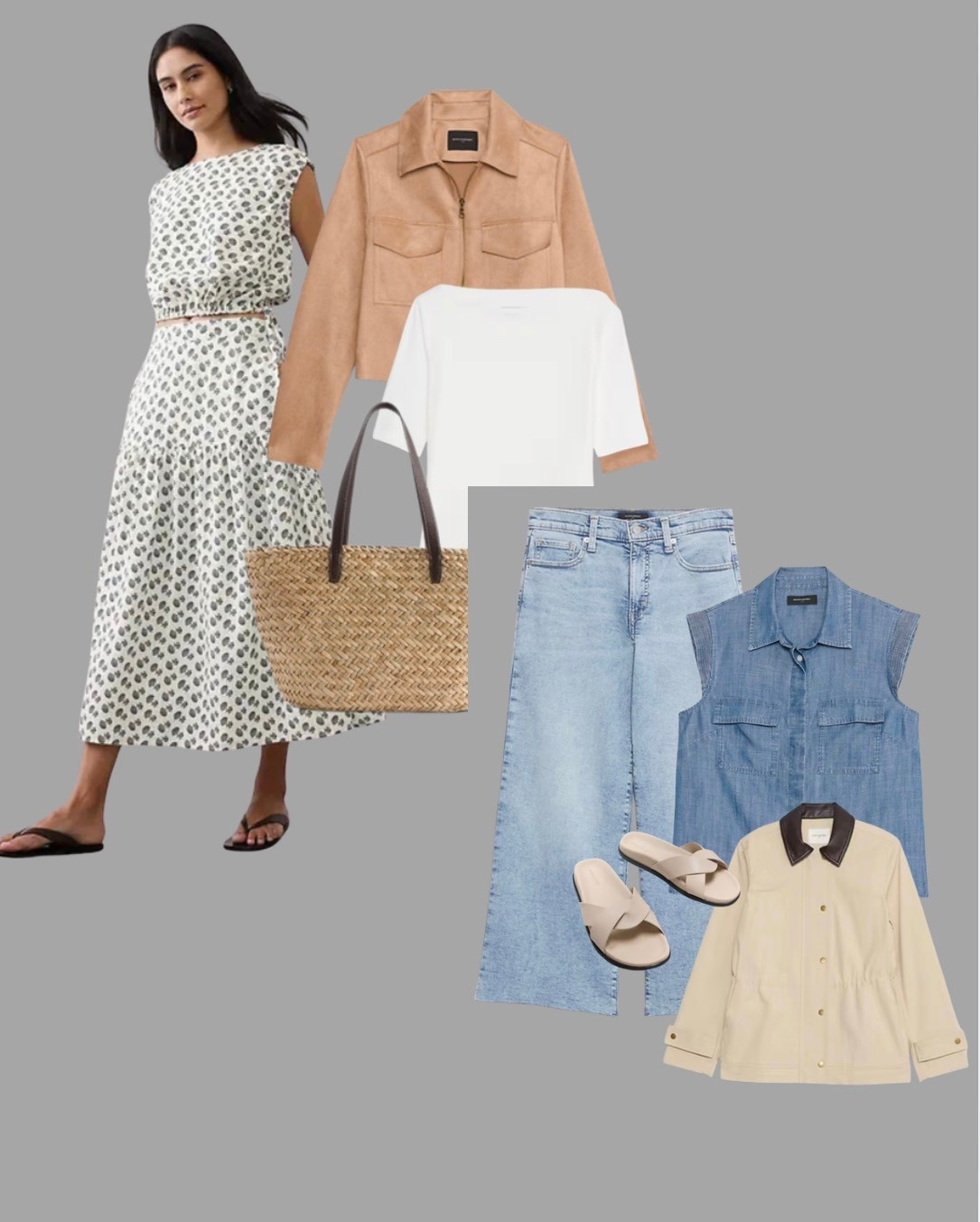 Planning outfits! I love a good set b/c you can break it up! And denim on denim is always a yes! All on sale and all BR Factory! 

#LTKSaleAlert #LTKOver40 #LTKWorkwear