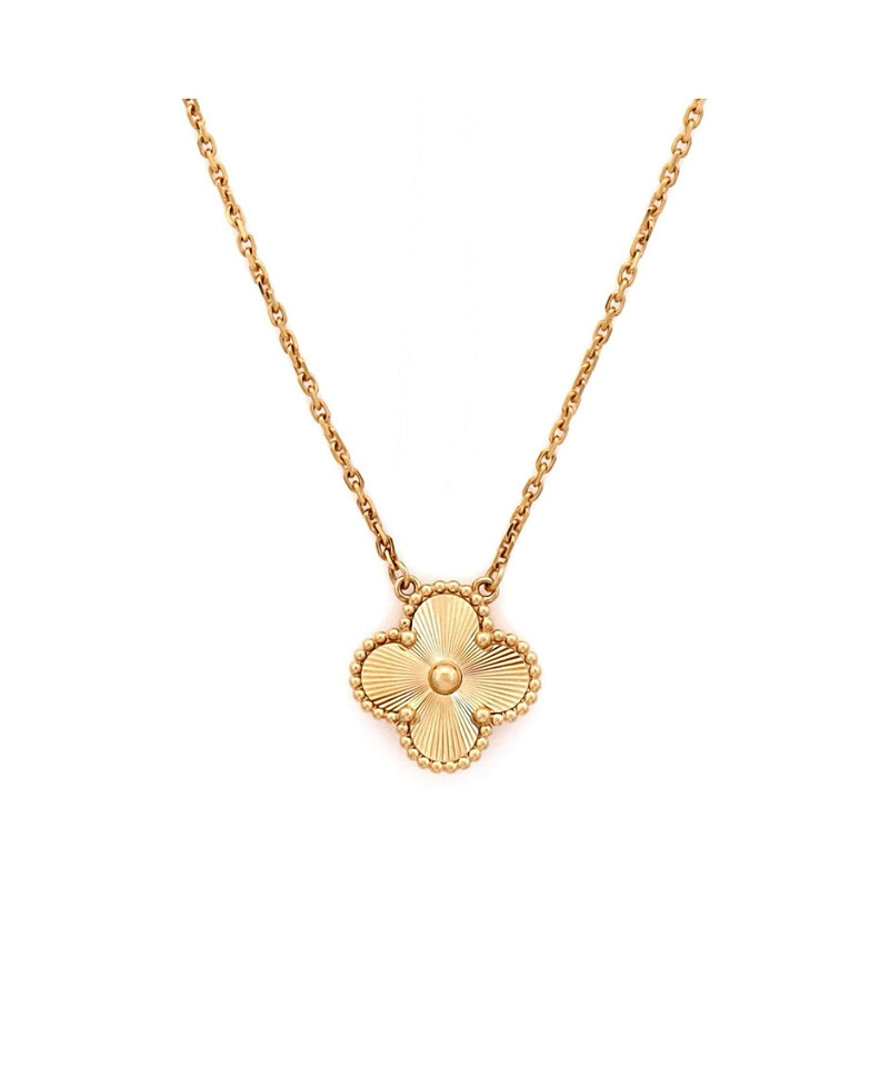 Pre-Owned Van Cleef & Arpels Vintage Alhambra Pendant Necklace Guilloche 18K Gold, 16.5 | Bloomingdale's (US)