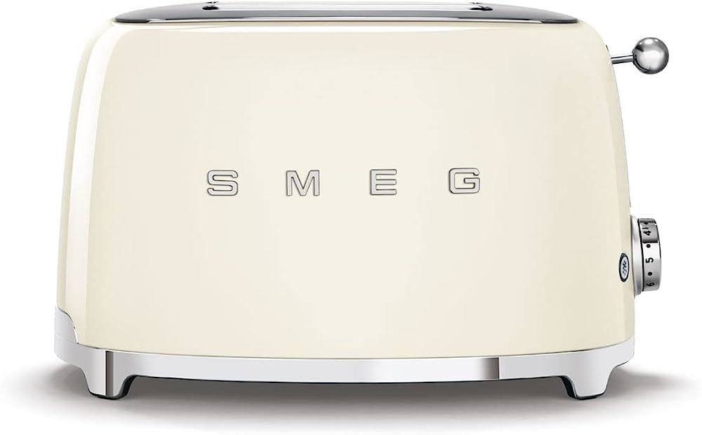 Smeg TSF01CRUS 50's Retro Style Aesthetic 2 Slice Toaster, Cream | Amazon (US)