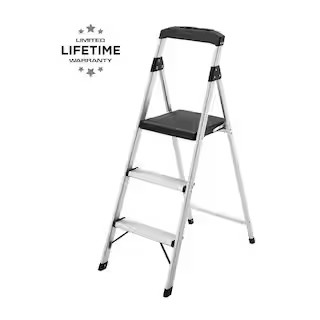 Gorilla Ladders 3-Step Aluminum Step Stool Ladder, 250 lbs. Type I Duty Rating (9ft. Reach Height... | The Home Depot