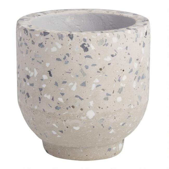 Small Gray Terrazzo Planter | World Market