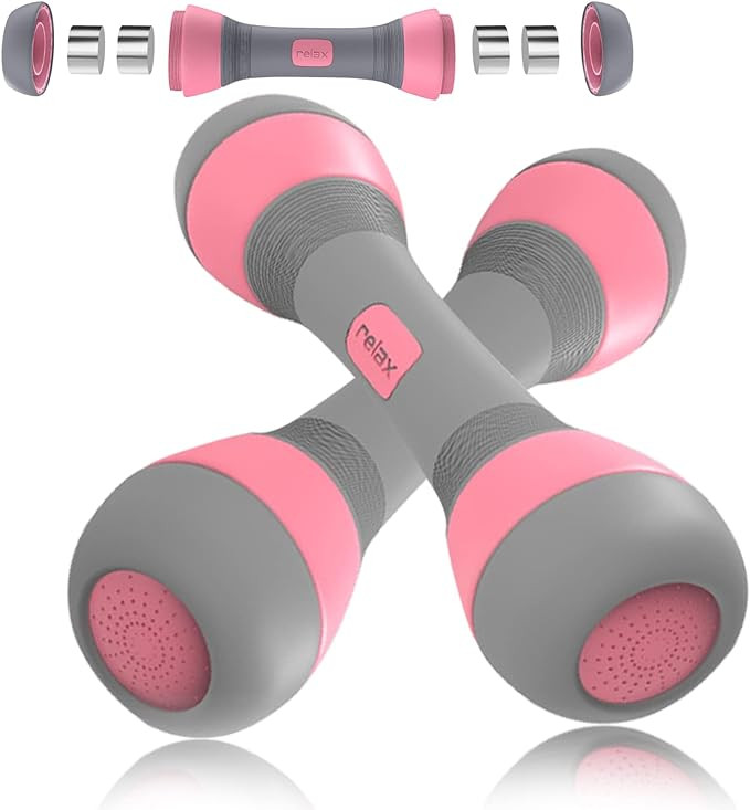 Adjustable Dumbbell Weight Set - 5-in-1 Dumbbell Set with Non-Slip Neoprene Handles - Multipurpos... | Amazon (US)