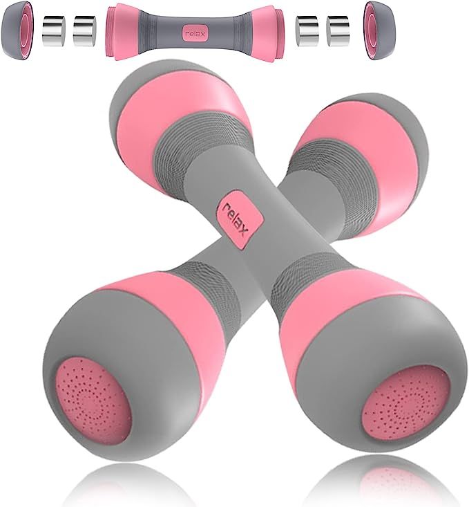 Adjustable Dumbbell Weight Set - 5-in-1 Dumbbell Set with Non-Slip Neoprene Handles - Multipurpos... | Amazon (US)