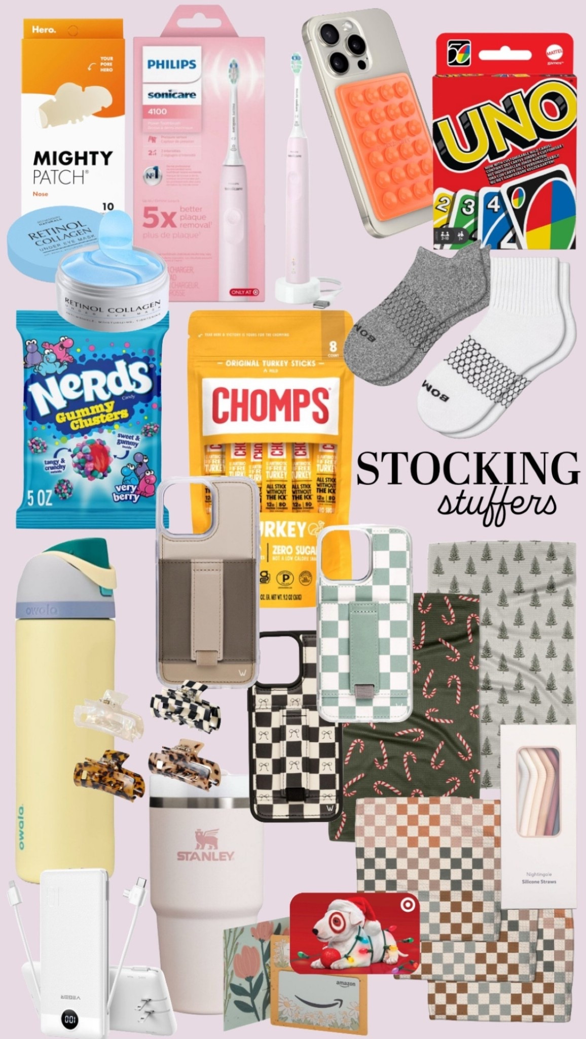 EVERYTHING that your stocking needs!!!! 📱🧦🍬💦🪥🎲

*stocking stuffers for anyone.. old or young!! :)

Chomps, Owala, Stanley, Walli Cases, hair clips, tooth brush, eye patch’s, Nerds, AND MORE!!!

stocking stuffer ideas, Amazon finds, Amazon deals, Amazon hair, hot deals, stocking stuffers, home finds, food finds, Owala deals, Stanley deals, Wall Cases deals, Bombas socks, kitchen finds, kitchen deals

#LTKHoliday #LTKSeasonal #LTKGiftGuide