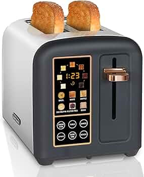 SEEDEEM Toaster 2 Slice, Stainless Steel Bread Toaster with LCD Display and Touch Buttons, 50% Fa... | Amazon (US)