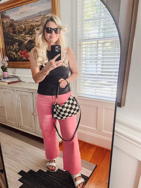 My hair when I first curl it before the NC humidity hits 😂😂😂 love this pink denim, so so cute and comfy! Such a cute summer outfit.  These are $35.00 and sold out in some sizes so linking some options, too! 

#LTKFindsUnder50 #LTKSaleAlert #LTKSeasonal