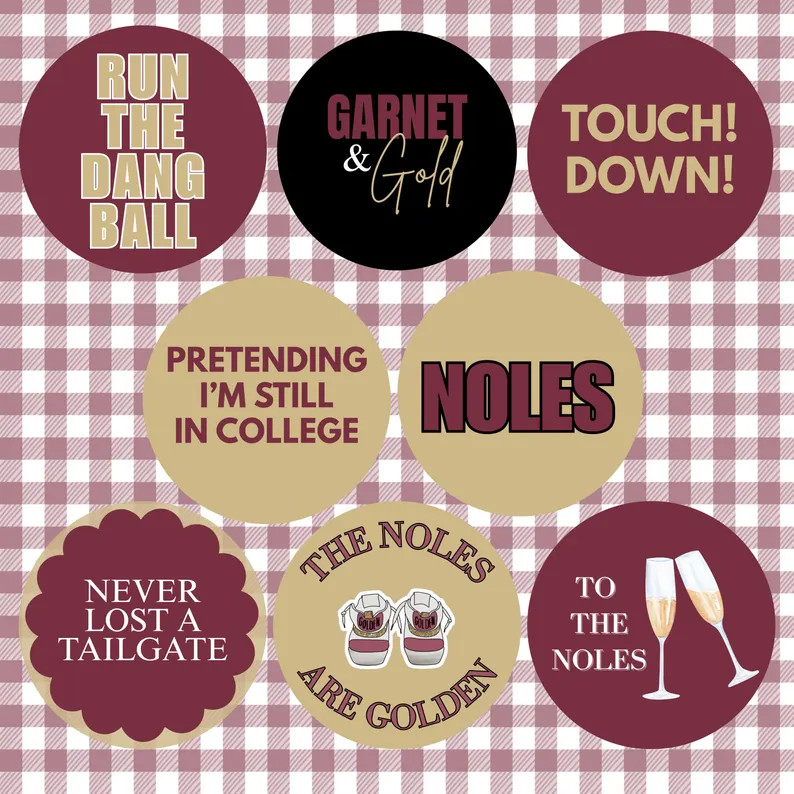 FSU Gameday Pins | SEC Gameday Pins | Gameday Buttons | Florida State Game Day Buttons | Gameday ... | Etsy (US)