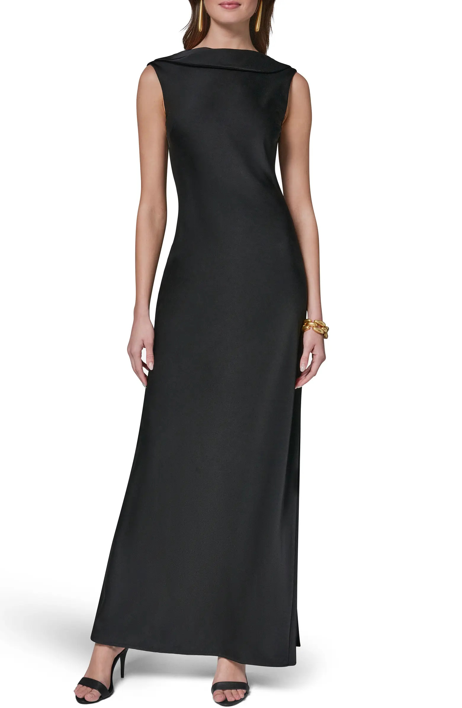 Donna Karan New York Ruffle Satin Gown | Nordstrom | Nordstrom